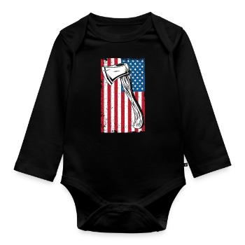 Axtwerfen usa - Baby Bio-Langarm-Body - Schwarz - Vorne