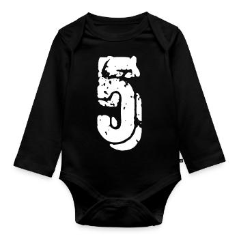 Maillot numéro 5 - Body Bébé bio manches longues - noir - Devant