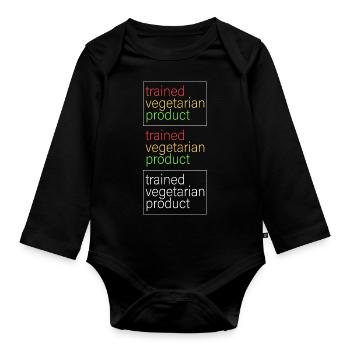 produit végétarien formé - Body Bébé bio manches longues - noir - Devant