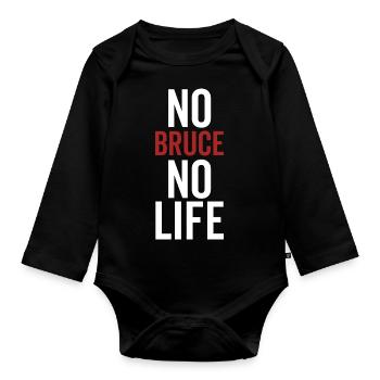 Kein Bruce Kein Leben - Baby Bio-Langarm-Body - Schwarz - Vorne