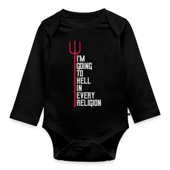 in going to hell - Organic Longsleeve Baby Bodysuit - black - Front