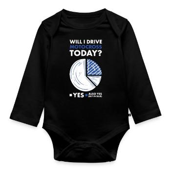 Sport Will I Drive Motocross - Organic Longsleeve Baby Bodysuit - black - Front
