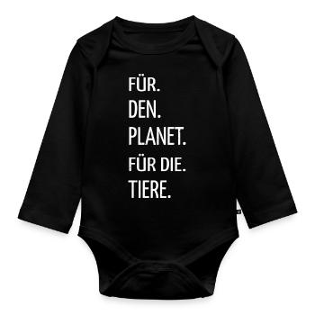 veggie veganer geburtstagsgeschenk veganismus - Baby Bio-Langarm-Body - Schwarz - Vorne
