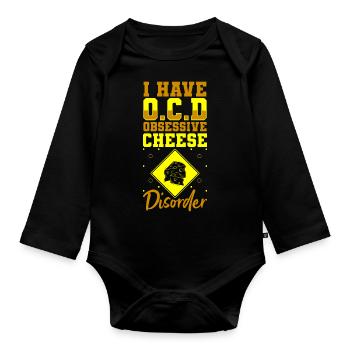 Amateur de fromage cheddar - Body Bébé bio manches longues - noir - Devant