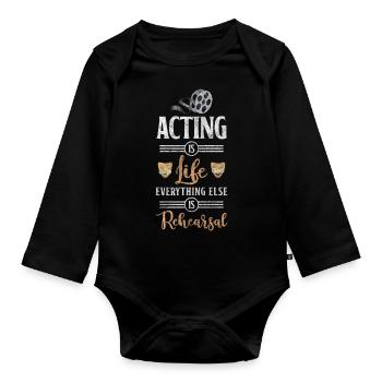 Bühne Drama Oper Broadway - Baby Bio-Langarm-Body - Schwarz - Vorne