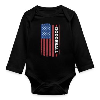 Sport Us Flag Dodgeball - Organic Longsleeve Baby Bodysuit - black - Front