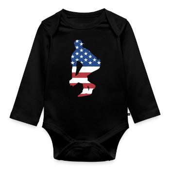 Sport Us Flag Softball - Body Bébé bio manches longues - noir - Devant