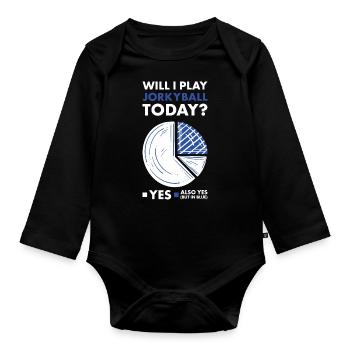 Sport Will I Play Jorkyball - Organic Longsleeve Baby Bodysuit - black - Front