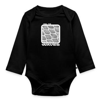 Feel The Waves #2 - Black Shirt - Baby Bio-Langarm-Body - Schwarz - Vorne