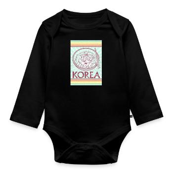 Korean Bibimbap Cuisine Dish Ramen Rice - Organic Longsleeve Baby Bodysuit - black - Front
