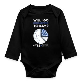Sport Est-ce que je vais faire du kitesurf aujourd’hui Kitesurf - Body Bébé bio manches longues - noir - Devant
