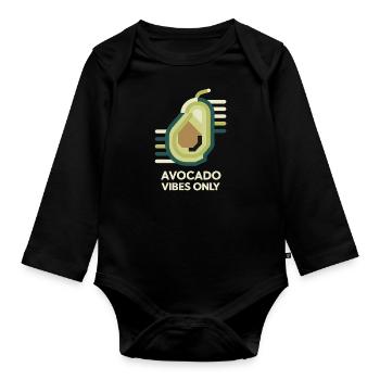 Nur Avocado-Vibes - Baby Bio-Langarm-Body - Schwarz - Vorne