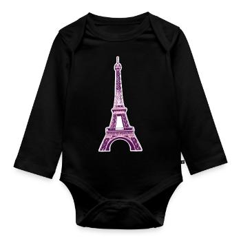 Eiffel tower #8 - Body Bébé bio manches longues - noir - Devant