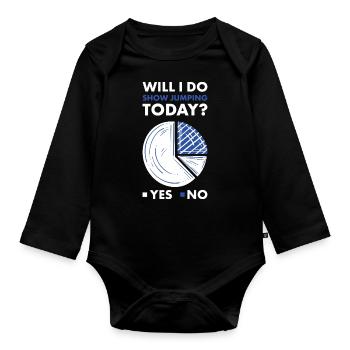 Jumper Will I Do Show Jumping Today - Organic Longsleeve Baby Bodysuit - black - Front
