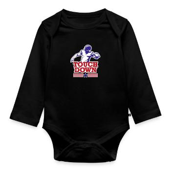 Touch down american dream - Baby Bio-Langarm-Body - Schwarz - Vorne