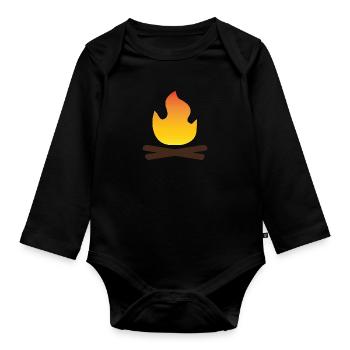 Campfire - Organic Longsleeve Baby Bodysuit - black - Front