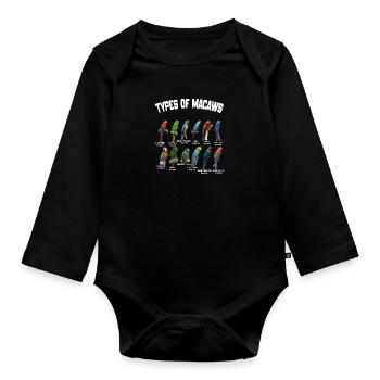Types Of Macaws - Macaws Breeds List - Organic Longsleeve Baby Bodysuit - black - Front