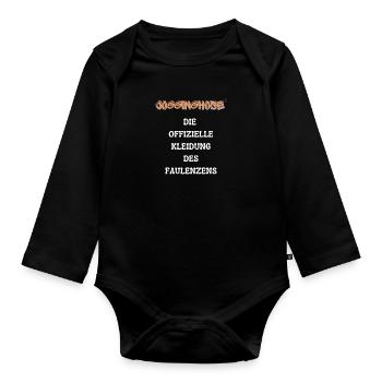 Jogginghose die offizielle Kleidung des faulenzens - Baby Bio-Langarm-Body - Schwarz - Vorne