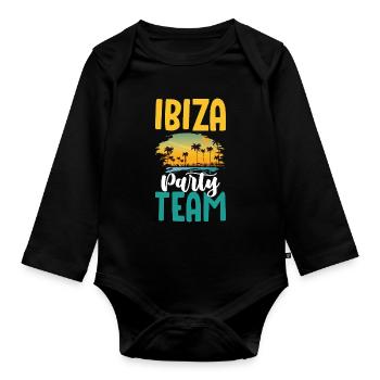 Ibiza Party Team - Organic Longsleeve Baby Bodysuit - black - Front