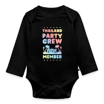 Thailand Party Crew - Baby Bio-Langarm-Body - Schwarz - Vorne