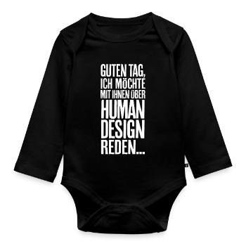 Guten Tag... Human Design - Baby Bio-Langarm-Body - Schwarz - Vorne