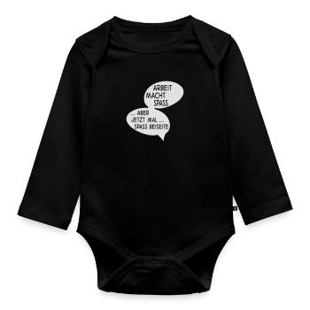 Arbeit - Baby Bio-Langarm-Body - Schwarz - Vorne