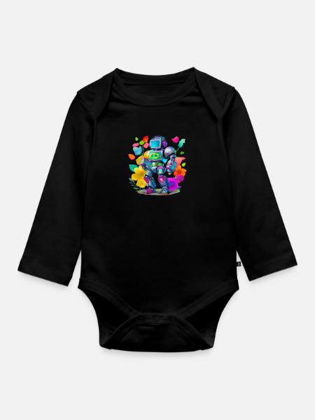 Robot - Baby Bio-Langarm-Body - Schwarz