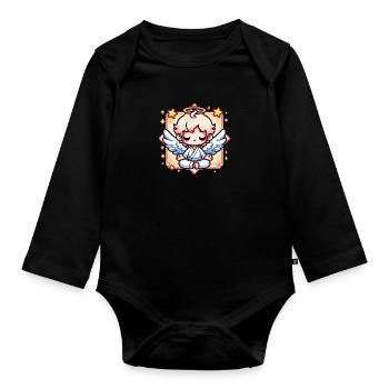 Engel meditieren - Baby Bio-Langarm-Body - Schwarz - Vorne