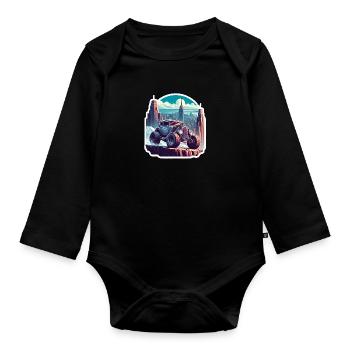 Amerikanischer Oldtimer und Sportwagen - Baby Bio-Langarm-Body - Schwarz - Vorne