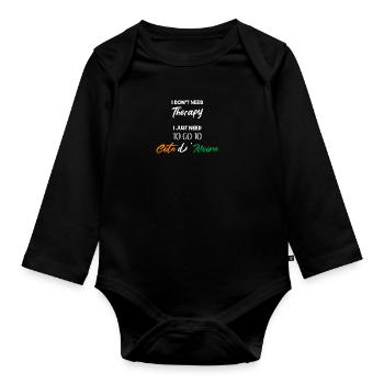I don't need therapy Côte d'Ivoir Geschenkidee - Baby Bio-Langarm-Body - Schwarz - Vorne