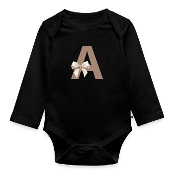 Brief an den Knoten - Baby Bio-Langarm-Body - Schwarz - Vorne