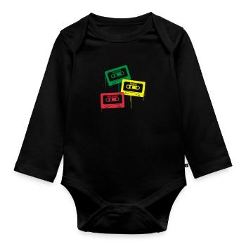 Roots, Rock, Reggae - Baby Bio-Langarm-Body - Schwarz - Vorne