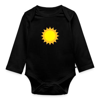 Sonne - Baby Bio-Langarm-Body - Schwarz - Vorne