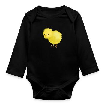 Chicks - Organic Longsleeve Baby Bodysuit - black - Front