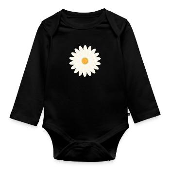 Floraison des marguerites - Body Bébé bio manches longues - noir - Devant