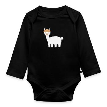 Lama - Organic Longsleeve Baby Bodysuit - black - Front