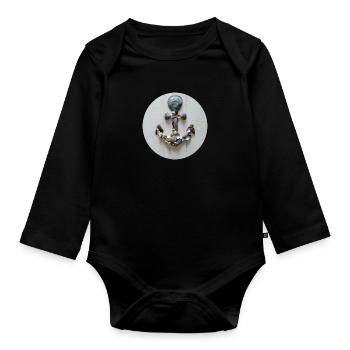 Ein Anker aus Muscheln - Baby Bio-Langarm-Body - Schwarz - Vorne