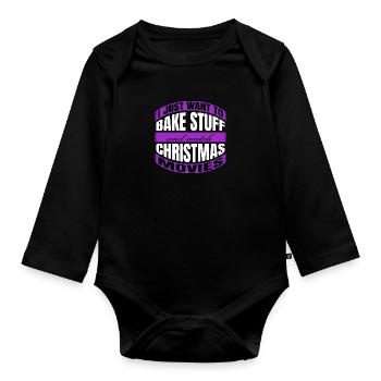 confectioner bake couples awesome baby baking - Baby Bio-Langarm-Body - Schwarz - Vorne