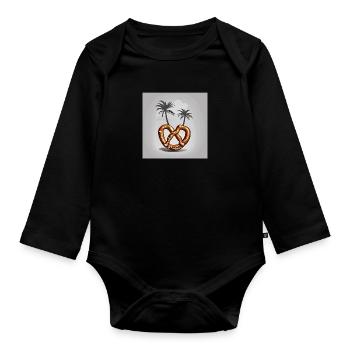Brezel-Insel-Palme - Baby Bio-Langarm-Body - Schwarz - Vorne