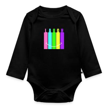 Neon Laugh - Organic Longsleeve Baby Bodysuit - black - Front