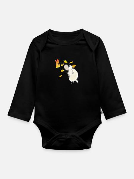 Wolly Sheepling Herbst Gaming - Baby Bio-Langarm-Body - Schwarz