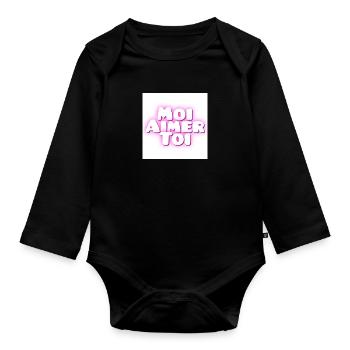 Moi aimer toi - Body Bébé bio manches longues - noir - Devant
