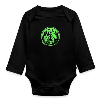 Tente de camping Nature - Body Bébé bio manches longues - noir - Devant