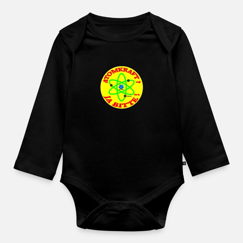 atomkraft ja bitte - Baby Bio-Langarm-Body - Schwarz