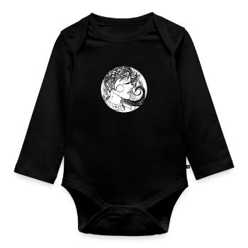 doodleink - Organic Longsleeve Baby Bodysuit - black - Front