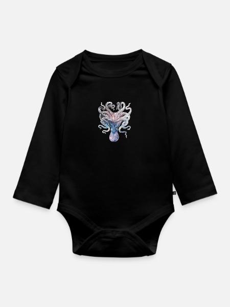 SPACE SQUID - Baby Bio-Langarm-Body - Schwarz