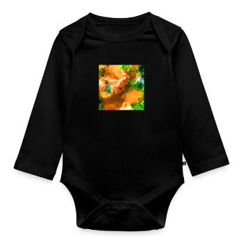 Polygone couleur - Body Bébé bio manches longues - noir - Devant