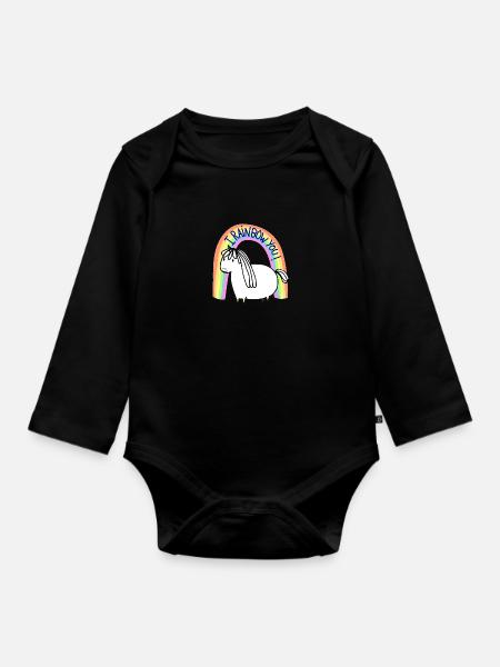 RAINBOW LOVE! - Baby Bio-Langarm-Body - Schwarz