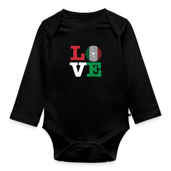 ITALY HEART - Organic Longsleeve Baby Bodysuit - black - Front