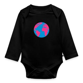 Planet Erde - Baby Bio-Langarm-Body - Schwarz - Vorne